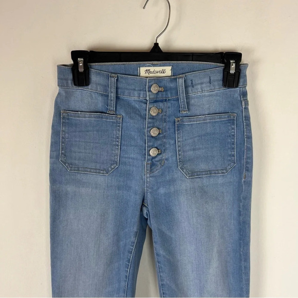 Madewell Cali Demi Boot Cut Flare Jeans High Rise Light Wash Button Fly Size 24 - Picture 3 of 6